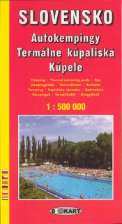 Automapa Autokempingy, termálne kúpaliská, kúpele Slovensko 1:500 000 /BBKart/