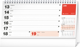 Týždenný plánovací kalendár, riadkový /Presco Group/ - Stolový kalendár 2022