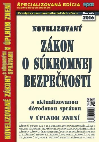 Novelizovaný Zákon o súkromnej bezpečnosti (2016) 33/16
