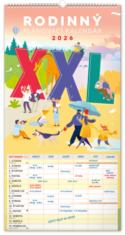 Rodinný plánovací XXL /Presco Group/ - Nástenný kalendár 2026