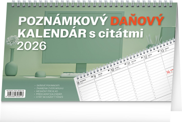 Poznámkový kalendár daňový s citátmi /Presco Group/ - Stolový kalendár 2026